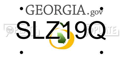 SLZ19Q Georgia License Plate