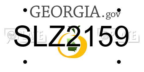 SLZ2159 Georgia License Plate