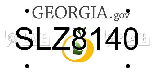 SLZ8140 Georgia License Plate