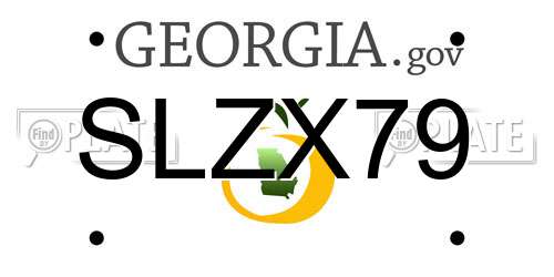 SLZX79 Georgia License Plate