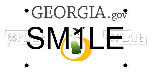 SM1LE Georgia License Plate