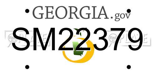 SM22379 Georgia License Plate