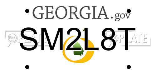 SM2L8T Georgia License Plate