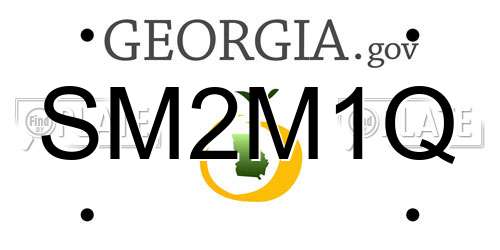SM2M1Q Georgia License Plate