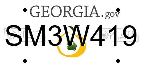 SM3W419 Georgia License Plate