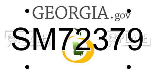SM72379 Georgia License Plate