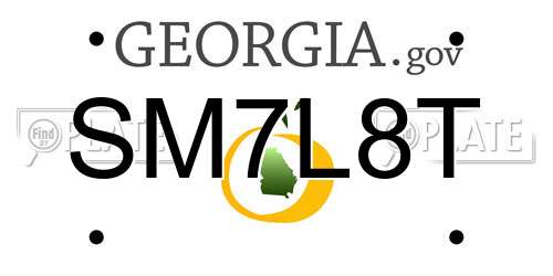 SM7L8T Georgia License Plate