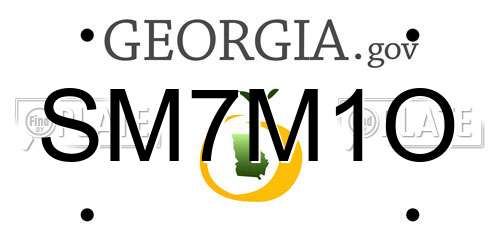 SM7M1O Georgia License Plate