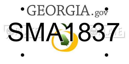 SMA1837 Georgia License Plate