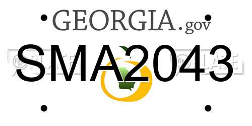 SMA2043 Georgia License Plate