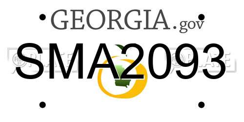 SMA2093 Georgia License Plate