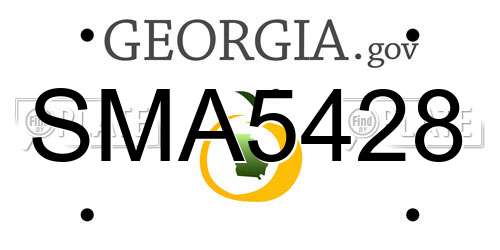 SMA5428 Georgia License Plate