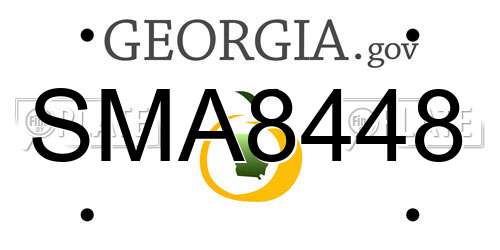 SMA8448 Georgia License Plate