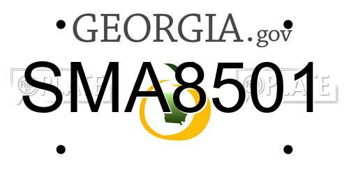 SMA8501 Georgia License Plate