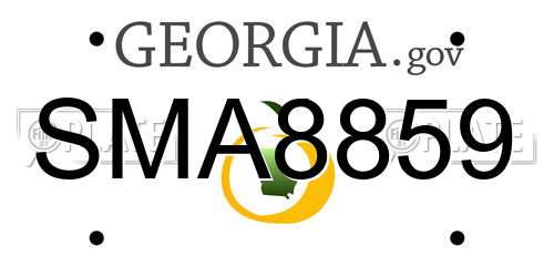 SMA8859 Georgia License Plate