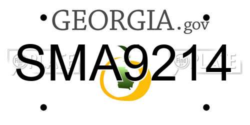 SMA9214 Georgia License Plate