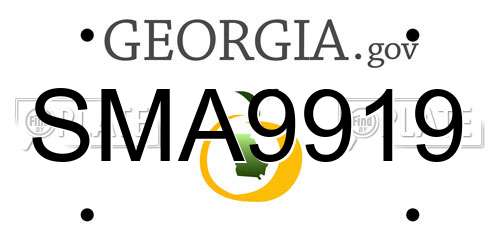 SMA9919 Georgia License Plate