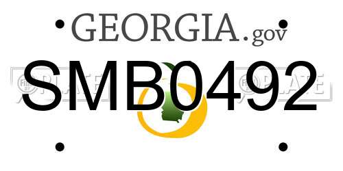SMB0492 Georgia License Plate