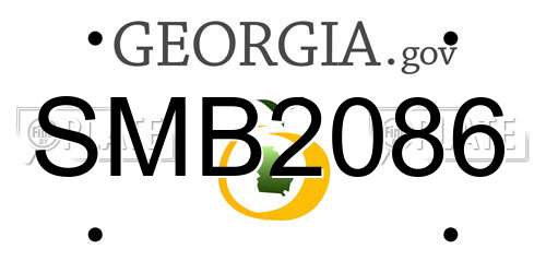 SMB2086 Georgia License Plate