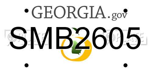 SMB2605 Georgia License Plate