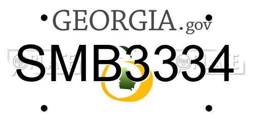 SMB3334 Georgia License Plate