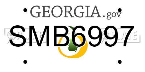 SMB6997 Georgia License Plate