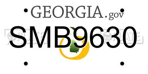 SMB9630 Georgia License Plate