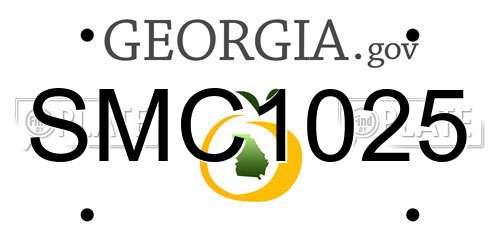 SMC1025 Georgia License Plate