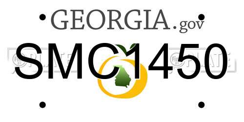SMC1450 Georgia License Plate