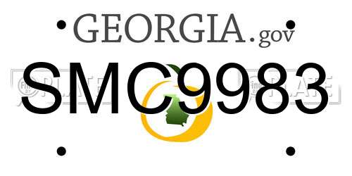 SMC9983 Georgia License Plate