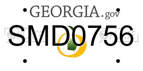 SMD0756 Georgia License Plate