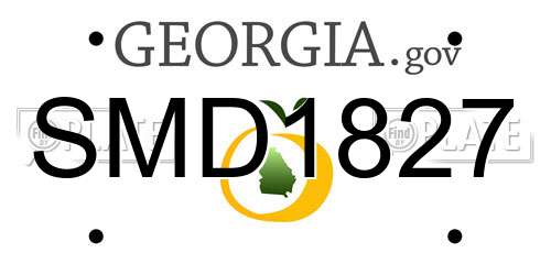 SMD1827 Georgia License Plate