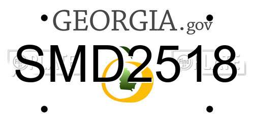 SMD2518 Georgia License Plate