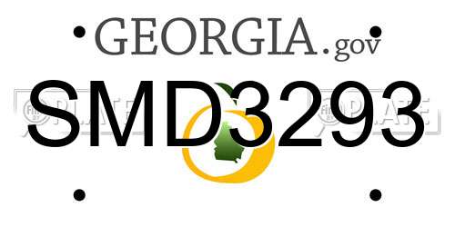 SMD3293 Georgia License Plate