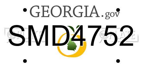 SMD4752 Georgia License Plate