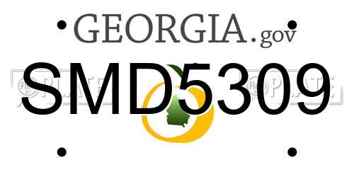 SMD5309 Georgia License Plate