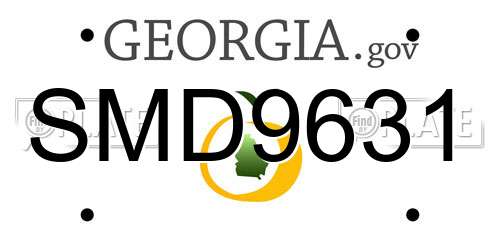 SMD9631 Georgia License Plate