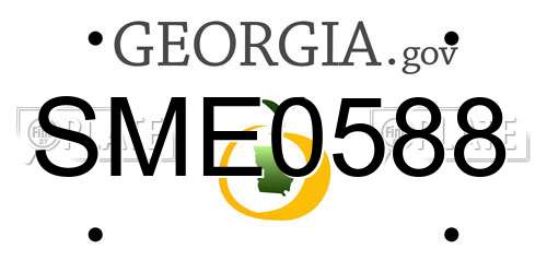 SME0588 Georgia License Plate