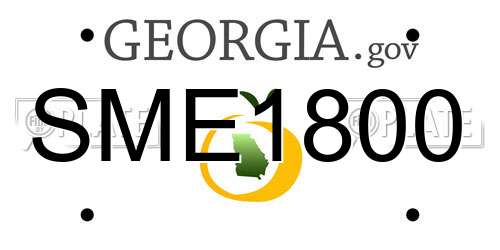 SME1800 Georgia License Plate