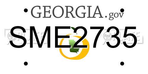 SME2735 Georgia License Plate