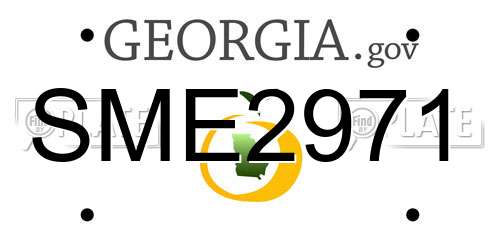SME2971 Georgia License Plate