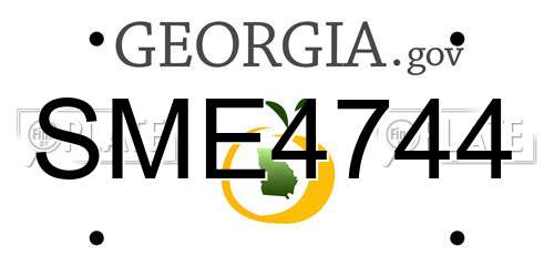 SME4744 Georgia License Plate