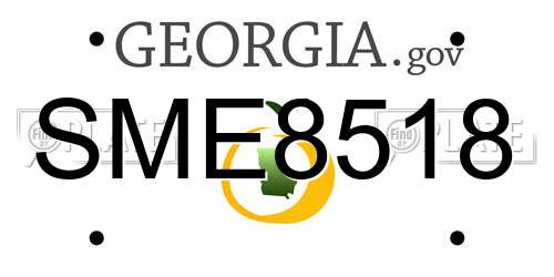 SME8518 Georgia License Plate