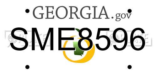 SME8596 Georgia License Plate