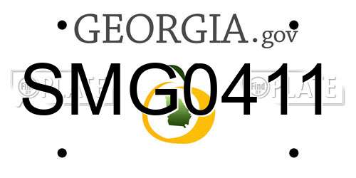 SMG0411 Georgia License Plate