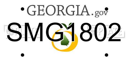 SMG1802 Georgia License Plate