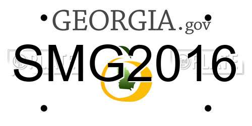 SMG2016 Georgia License Plate