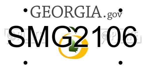 SMG2106 Georgia License Plate