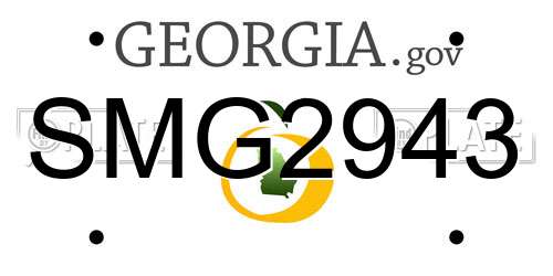 SMG2943 Georgia License Plate