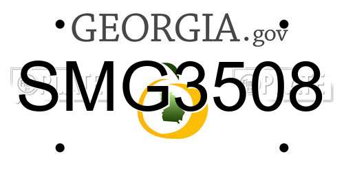 SMG3508 Georgia License Plate